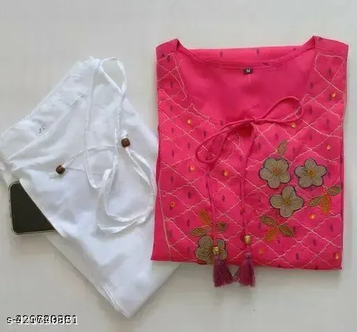 Woman's Rayon Kurti With Palazzo