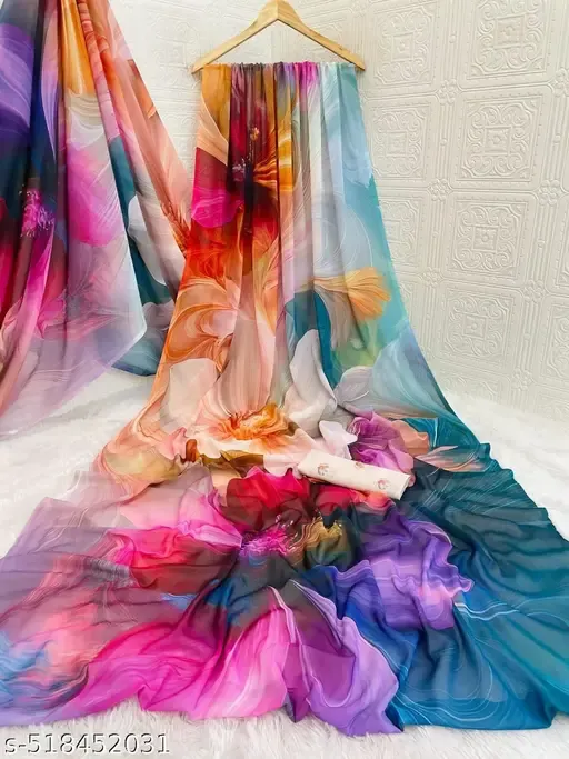 WETLESS HEAVY QUALITY DIGITAL PRINT SAREE