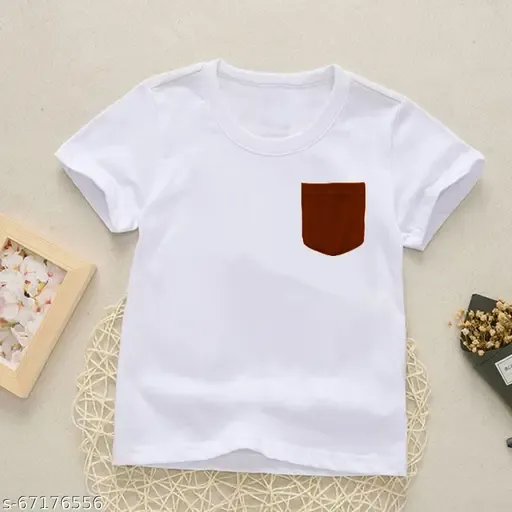 Boys White Cotton Tshirts & Polos Pack Of 1
