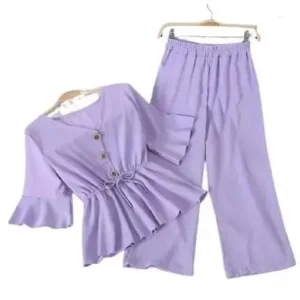 Trendying Stylish Unique Amazing Crepe 2pc Jumsuit Girls