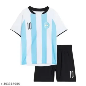 Kids Football Jersey Dress Set With Printed T-shirt And Shorts