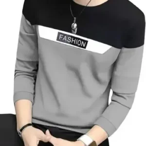 Men'S Round Neck Cotton Blend Tshirt