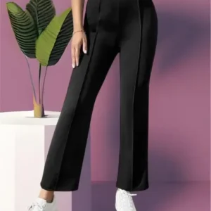 Women's High-Waisted Jeans Trousers - Stretchy Cotton Blend Pants.