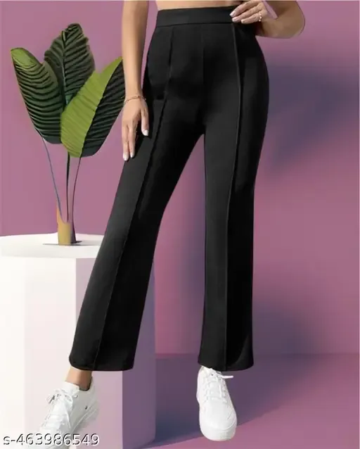 Women's High-Waisted Jeans Trousers - Stretchy Cotton Blend Pants.