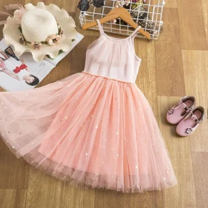Girls' Pink Sparkle Tulle Dress